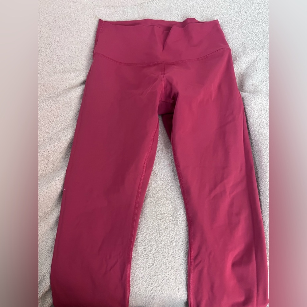 Red lululemon crop leggings size 8